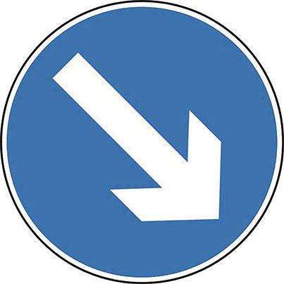 Quazar TriFlex Roll-Up Keep Right Road Sign 750mm