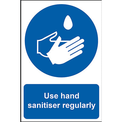 PVC "Use Hand Sanitiser Regularly" Sign 200mm x 300mm