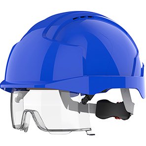 EVO VISTAlens Vented Wheel-Ratchet Safety Helmet with Glasses
