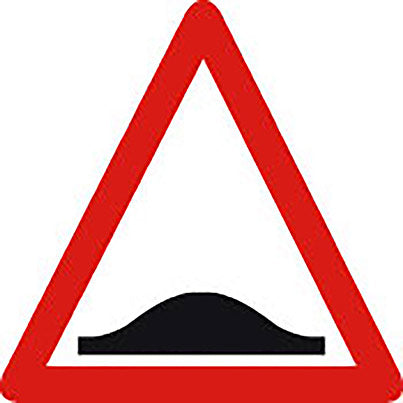 Zintec Triangular Speed Bumps Road Sign with Channel 600mm
