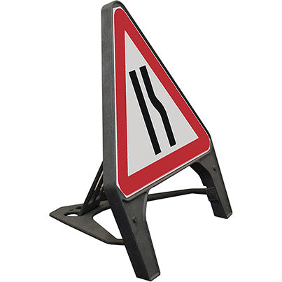 Melba Swintex Q-Sign Road Narrows Off-Side Temporary Road Sign