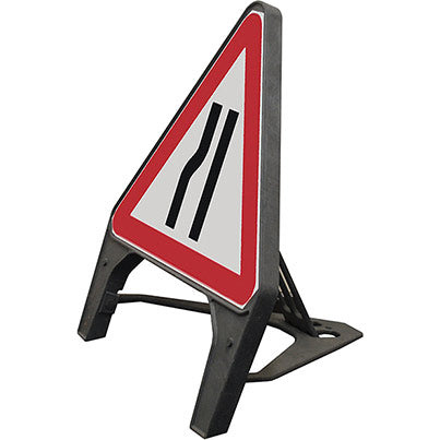 Melba Swintex Q-Sign Road Narrows Near-Side Temporary Road Sign 750mm