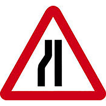 Zintec Triangular Road Narrows Near-Side Temporary Road Sign 750mm