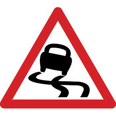 Zintec Triangular Slippery Surface Temporary Road Sign 750mm
