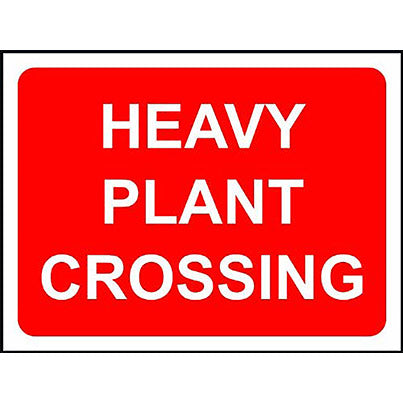 Zintec Rectangular "Heavy Plant Crossing" Temporary Road Sign 1050mm x 750mm