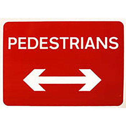 Zintec Rectangular "Pedestrians" Right Arrow Temporary Road Sign 600mm x 450mm