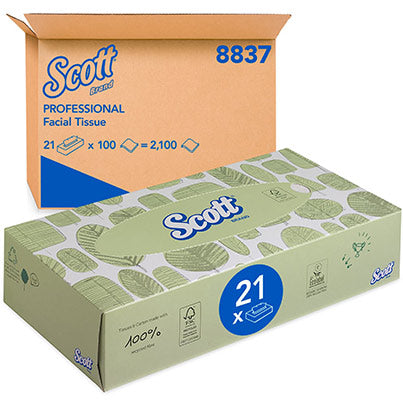 Kimberly-Clark 8837 Facial Tissues Box (Case of 21)