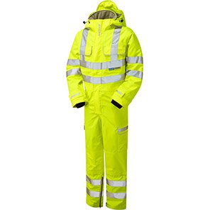 P522 Men’s Waterproof Hi-Vis Overalls with Kneepad Pockets