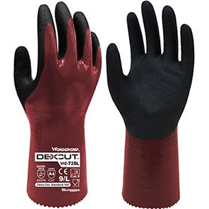 WG-728 Dexcut Red Triple Nitrile-Coated Cut-Resistant Gloves