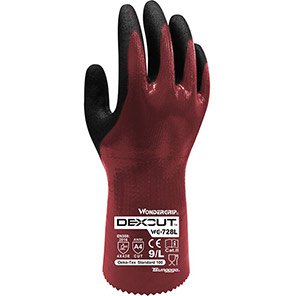WG-728 Dexcut Red Triple Nitrile-Coated Cut-Resistant Gloves