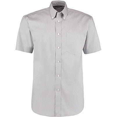 Men’s Silver Short-Sleeve Oxford Shirt