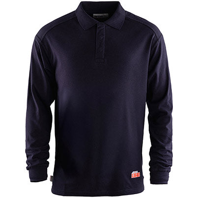 Navy Arc-Flash Long-Sleeve Polo Shirt