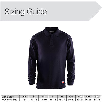 Navy Arc-Flash Long-Sleeve Polo Shirt