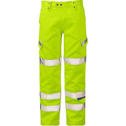 P346 Men’s Hi-Vis Cargo Trousers with Kneepad Pockets