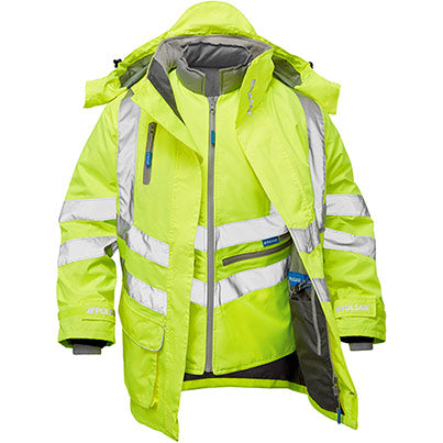 P487 Men’s 7-in-1 Waterproof Hi-Vis Coat