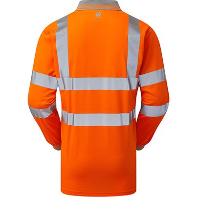 PR470 Men’s Orange Long-Sleeve Hi-Vis Polo Shirt