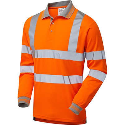 PR470 Men’s Orange Long-Sleeve Hi-Vis Polo Shirt