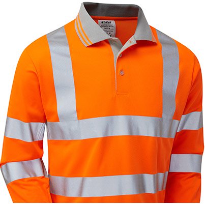 PR470 Men’s Orange Long-Sleeve Hi-Vis Polo Shirt