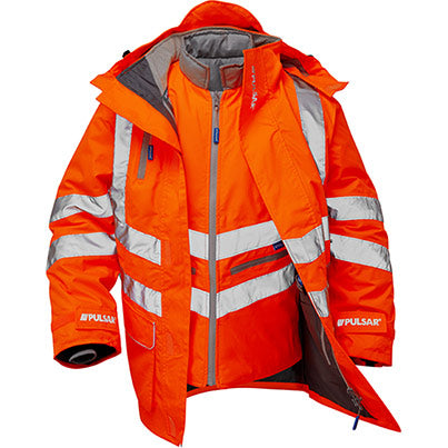 P487 Men’s 7-in-1 Waterproof Hi-Vis Coat