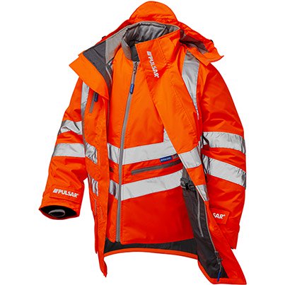 P487 Men’s 7-in-1 Waterproof Hi-Vis Coat