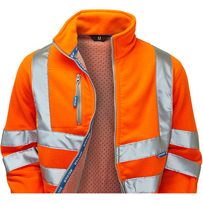 PR508 Orange Interactive Hi-Vis Fleece Jacket