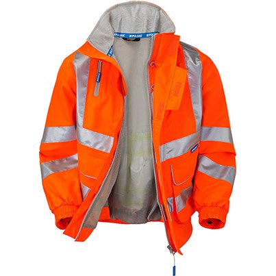 PR515 Orange Hi-Vis Bomber Jacket