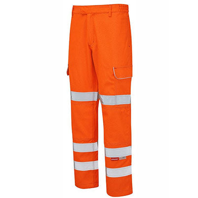 PRARC07 Men’s Orange Hi-Vis Arc-Flash Cargo Trousers