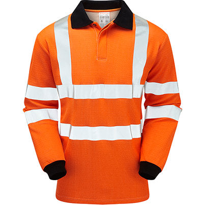 PRARC21 Men’s Long-Sleeve Hi-Vis Arc-Flash Polo Shirt