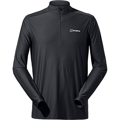 Tech Tee Men’s Black Half-Zip Long-Sleeve T-Shirt